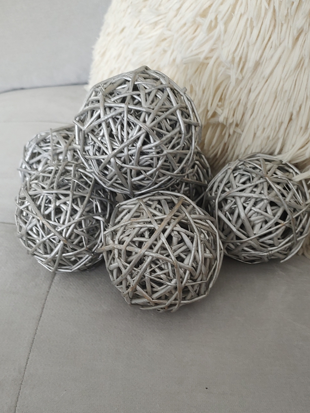 Silver Wicker Balls